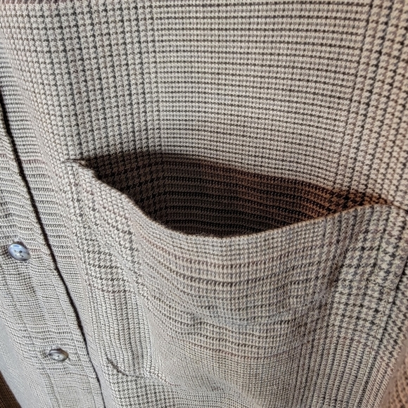 Men's Casual Button-Down Shirts - Beige and Brown - Picture 7 of 16